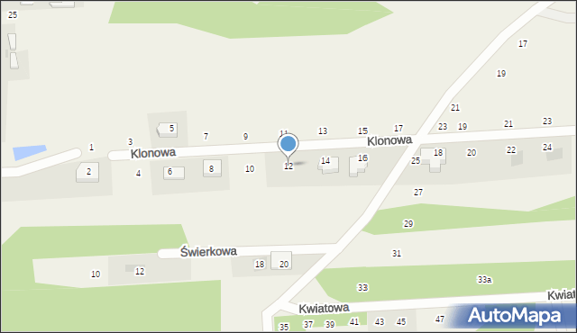 Wanaty, Klonowa, 12, mapa Wanaty