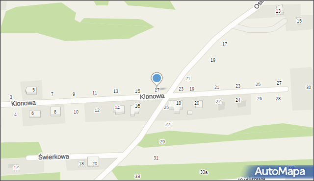 Wanaty, Klonowa, 17, mapa Wanaty