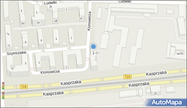 Warszawa, Klonowicza Sebastiana, 2, mapa Warszawy