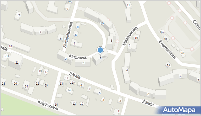 Warszawa, Kluczowa, 6, mapa Warszawy