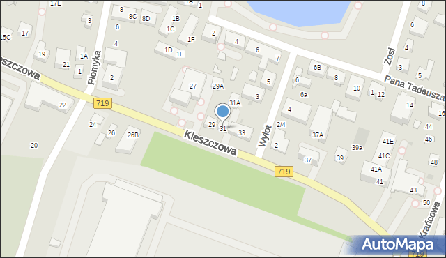 Warszawa, Kleszczowa, 31, mapa Warszawy