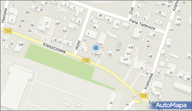 Warszawa, Kleszczowa, 37, mapa Warszawy