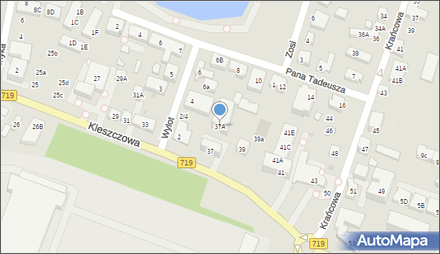 Warszawa, Kleszczowa, 37A, mapa Warszawy