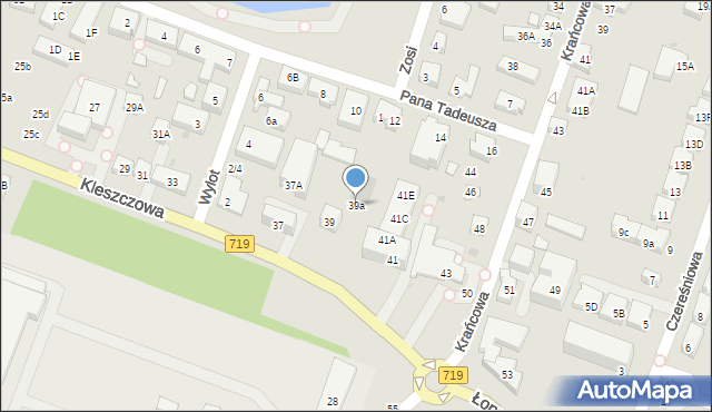 Warszawa, Kleszczowa, 39a, mapa Warszawy