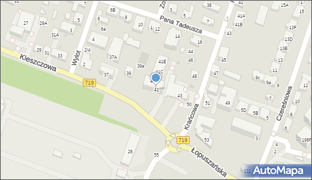 Warszawa, Kleszczowa, 41, mapa Warszawy