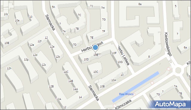 Warszawa, Klimczaka Franciszka, 10E, mapa Warszawy