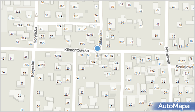 Warszawa, Klimontowska, 60, mapa Warszawy