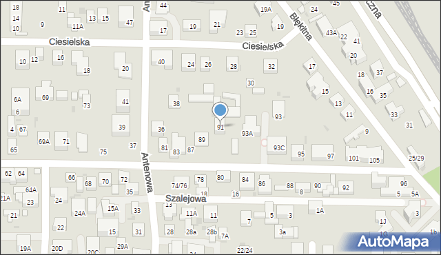 Warszawa, Klimontowska, 91, mapa Warszawy