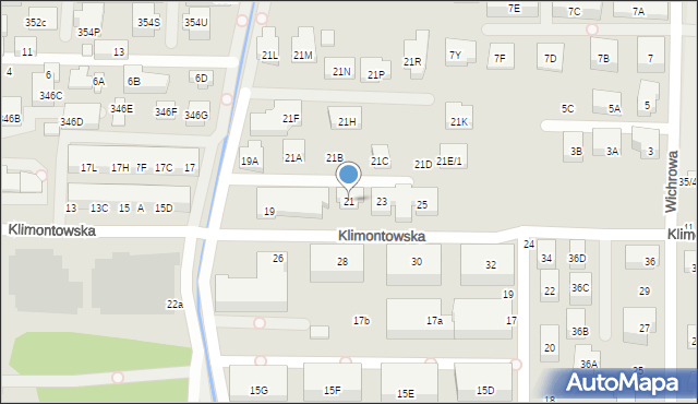 Warszawa, Klimontowska, 21, mapa Warszawy