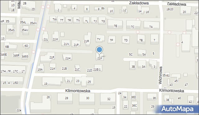 Warszawa, Klimontowska, 21K, mapa Warszawy