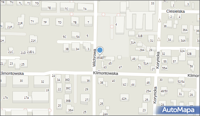 Warszawa, Klimontowska, 35/41, mapa Warszawy