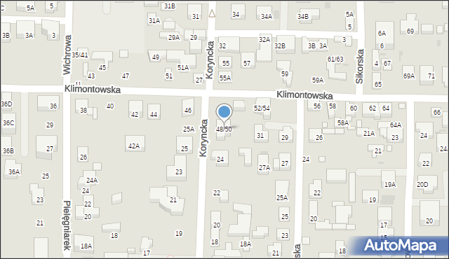 Warszawa, Klimontowska, 48/50, mapa Warszawy