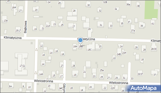 Warszawa, Klimatyczna, 18B, mapa Warszawy