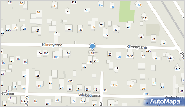 Warszawa, Klimatyczna, 24, mapa Warszawy