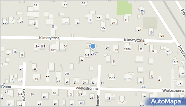 Warszawa, Klimatyczna, 24A, mapa Warszawy