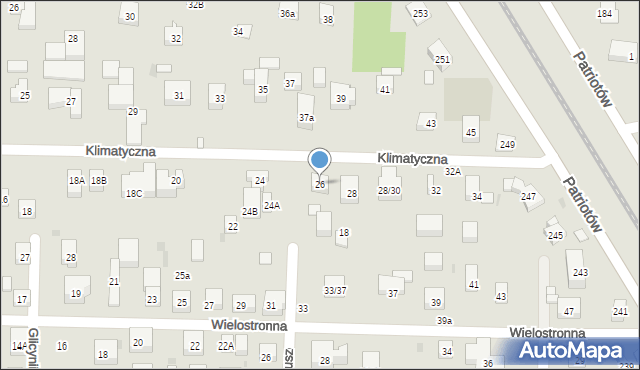 Warszawa, Klimatyczna, 26, mapa Warszawy