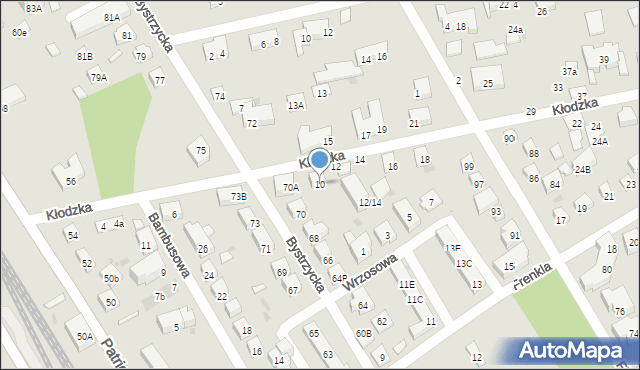 Warszawa, Kłodzka, 10, mapa Warszawy