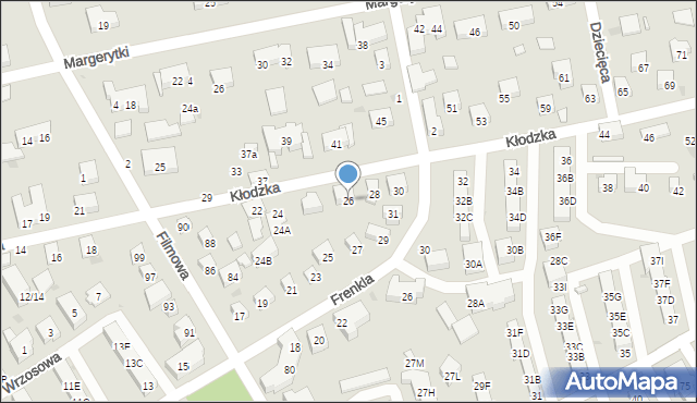 Warszawa, Kłodzka, 26, mapa Warszawy