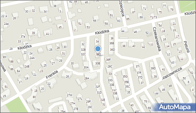 Warszawa, Kłodzka, 34E, mapa Warszawy