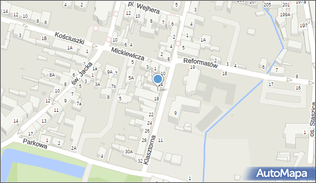 Wejherowo, Klasztorna, 16, mapa Wejherowo