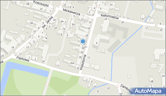 Wejherowo, Klasztorna, 24, mapa Wejherowo