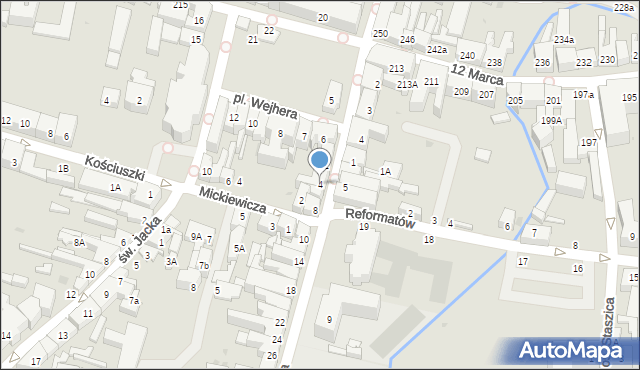 Wejherowo, Klasztorna, 4, mapa Wejherowo