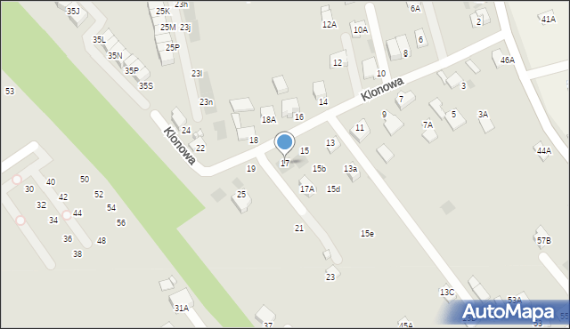 Wieliczka, Klonowa, 17, mapa Wieliczka