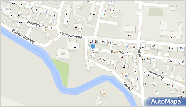 Wieruszów, Klasztorna, 2, mapa Wieruszów