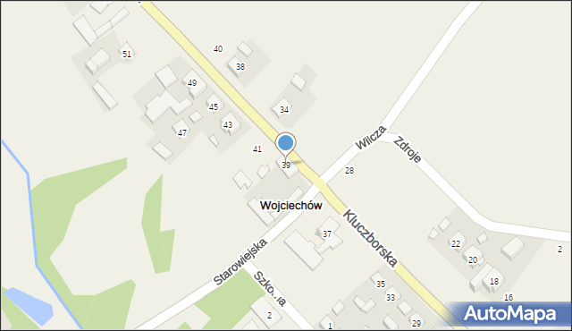 Wojciechów, Kluczborska, 39, mapa Wojciechów