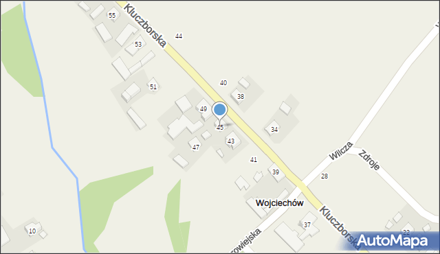 Wojciechów, Kluczborska, 45, mapa Wojciechów