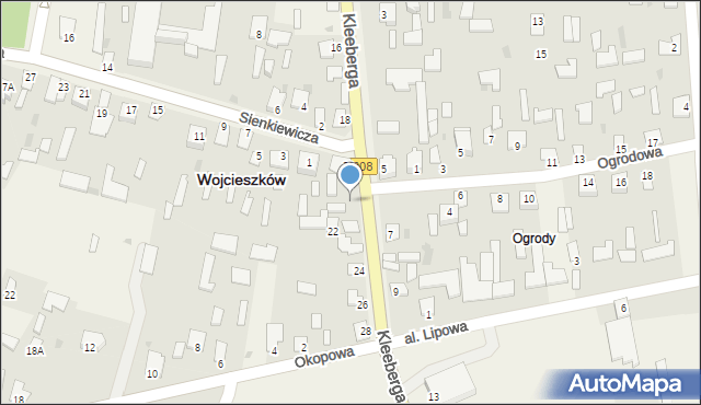 Wojcieszków, Kleeberga Franciszka, gen., 20A, mapa Wojcieszków
