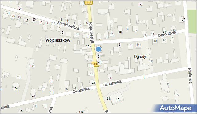 Wojcieszków, Kleeberga Franciszka, gen., 9A, mapa Wojcieszków