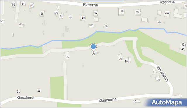 Zagórz, Klasztorna, 29, mapa Zagórz