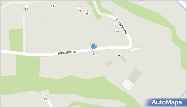 Zagórz, Klasztorna, 30, mapa Zagórz