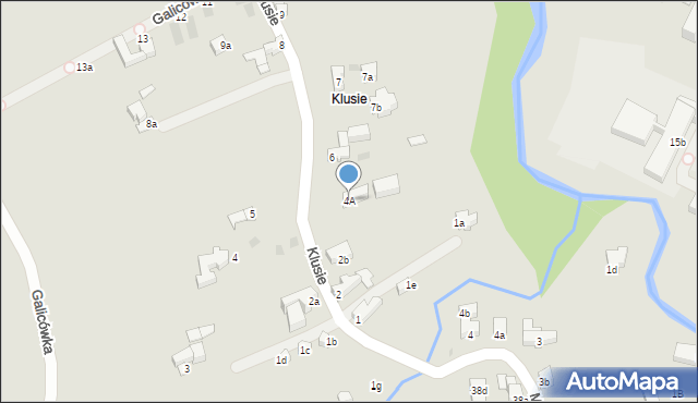 Zakopane, Klusie, 4A, mapa Zakopanego