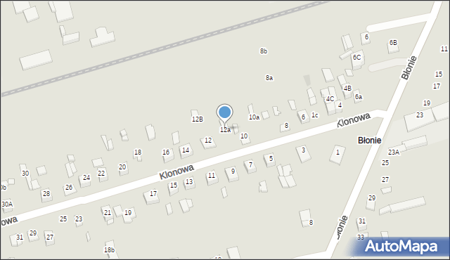 Zamość, Klonowa, 12a, mapa Zamościa