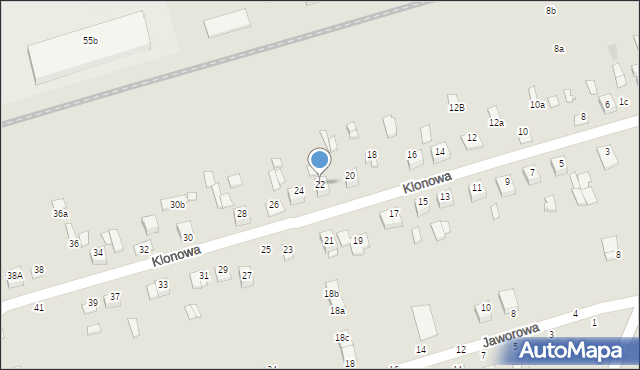 Zamość, Klonowa, 22, mapa Zamościa