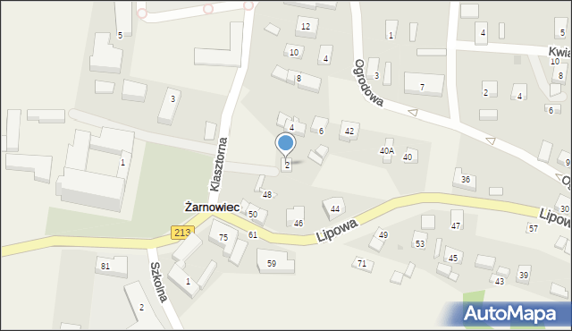 Żarnowiec, Klasztorna, 2, mapa Żarnowiec