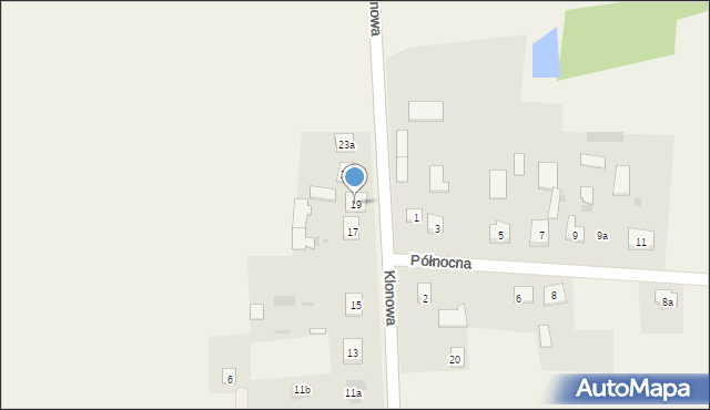 Zbuczyn, Klonowa, 19, mapa Zbuczyn