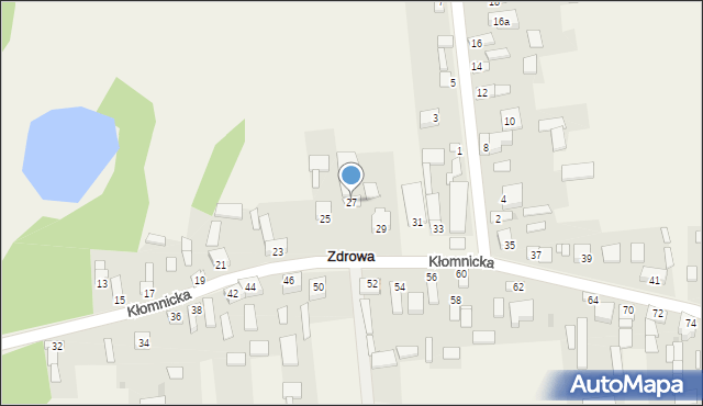 Zdrowa, Kłomnicka, 27, mapa Zdrowa