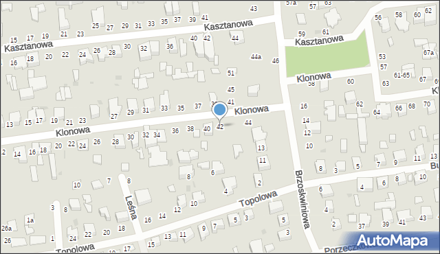 Zgierz, Klonowa, 42, mapa Zgierz