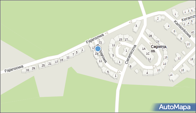 Zielona Góra, Klinkierowa, 13, mapa Zielona Góra