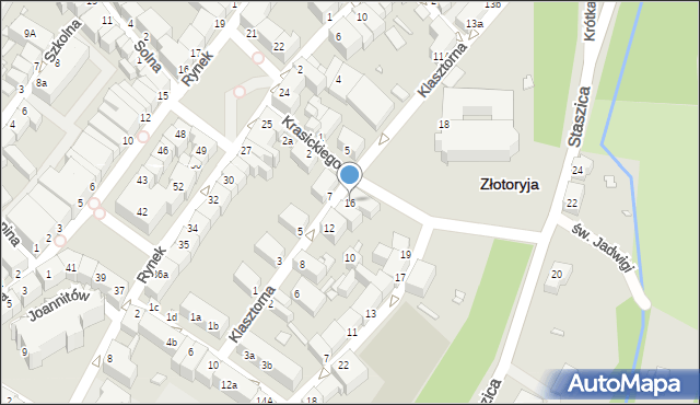 Złotoryja, Klasztorna, 16, mapa Złotoryja