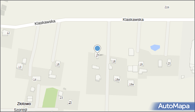 Złotowo, Klaskawska, 17, mapa Złotowo