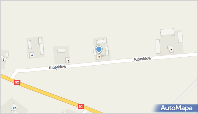 Zosinów, Klotyldów, 6, mapa Zosinów