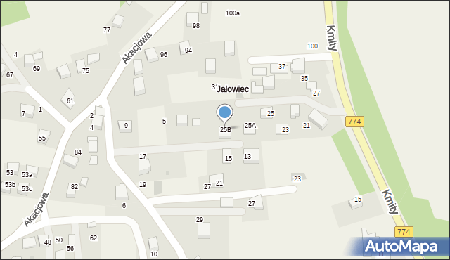 Balice, Kmity Stanisława, 25B, mapa Balice