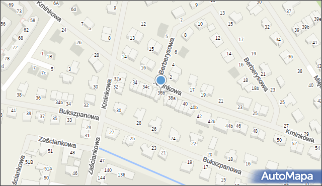 Bezrzecze, Kminkowa, 36b, mapa Bezrzecze