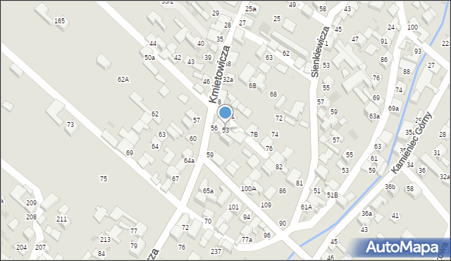 Czarny Dunajec, Kmietowicza, 53, mapa Czarny Dunajec