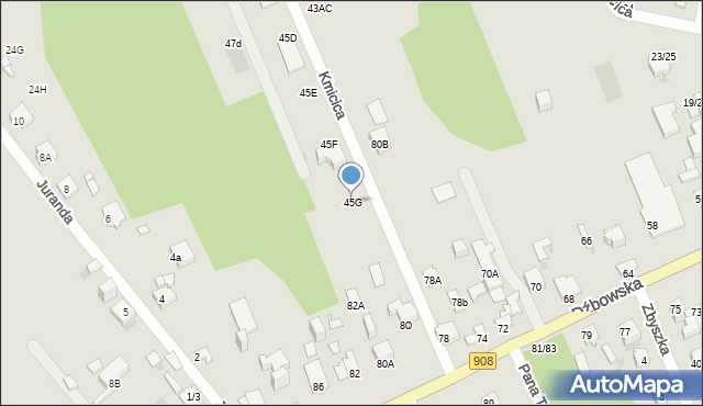 Częstochowa, Kmicica Andrzeja, 45G, mapa Częstochowy