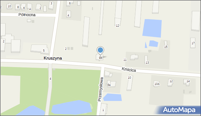 Kruszyna, Kmicica Andrzeja, 9A, mapa Kruszyna